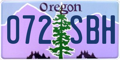 OR license plate 072SBH