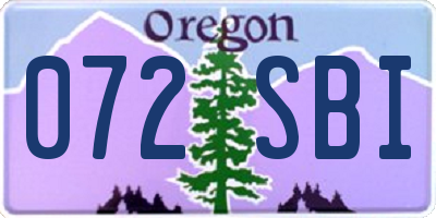 OR license plate 072SBI