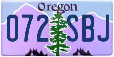 OR license plate 072SBJ