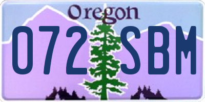 OR license plate 072SBM