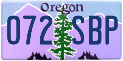 OR license plate 072SBP
