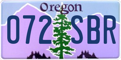 OR license plate 072SBR
