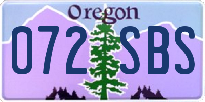 OR license plate 072SBS