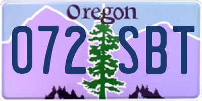 OR license plate 072SBT