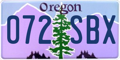 OR license plate 072SBX