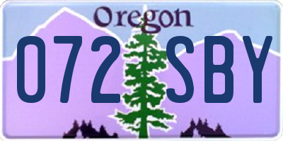 OR license plate 072SBY