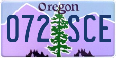 OR license plate 072SCE