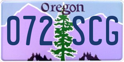 OR license plate 072SCG