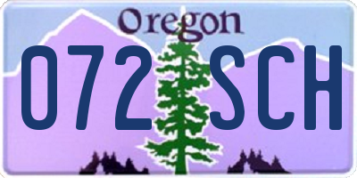 OR license plate 072SCH
