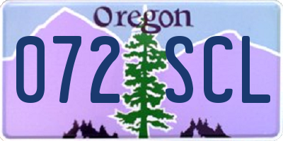 OR license plate 072SCL