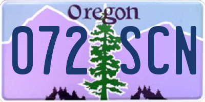 OR license plate 072SCN