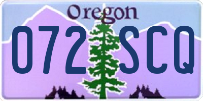 OR license plate 072SCQ