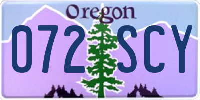 OR license plate 072SCY
