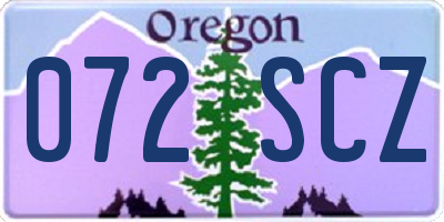 OR license plate 072SCZ