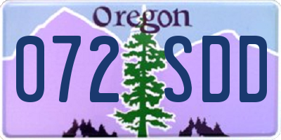 OR license plate 072SDD