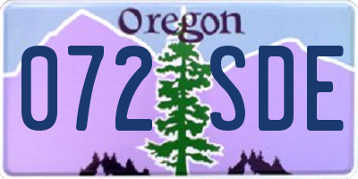 OR license plate 072SDE