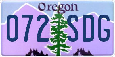 OR license plate 072SDG