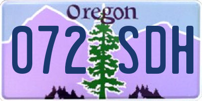 OR license plate 072SDH