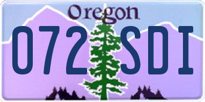 OR license plate 072SDI