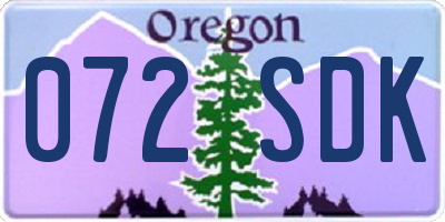 OR license plate 072SDK