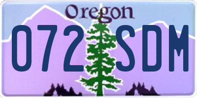 OR license plate 072SDM