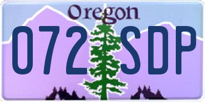 OR license plate 072SDP