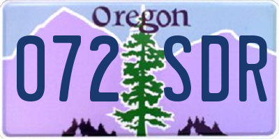 OR license plate 072SDR