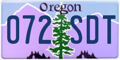 OR license plate 072SDT