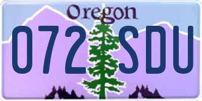 OR license plate 072SDU