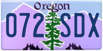 OR license plate 072SDX