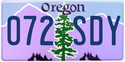 OR license plate 072SDY