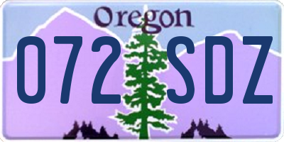 OR license plate 072SDZ