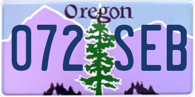 OR license plate 072SEB