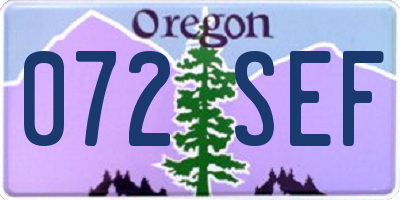 OR license plate 072SEF