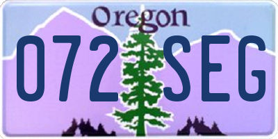 OR license plate 072SEG