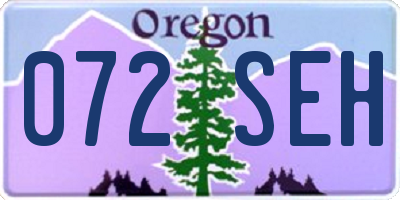 OR license plate 072SEH