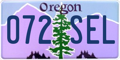 OR license plate 072SEL