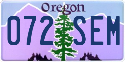 OR license plate 072SEM