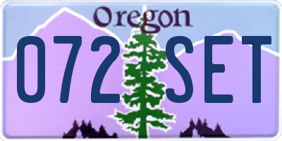 OR license plate 072SET