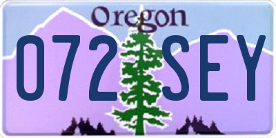 OR license plate 072SEY