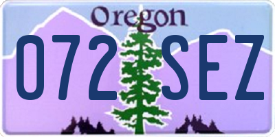 OR license plate 072SEZ
