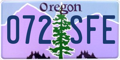 OR license plate 072SFE