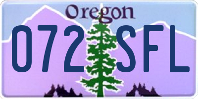 OR license plate 072SFL