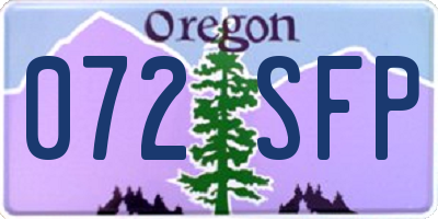 OR license plate 072SFP