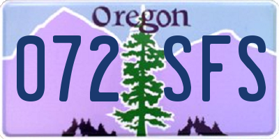 OR license plate 072SFS