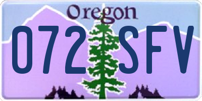 OR license plate 072SFV
