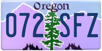 OR license plate 072SFZ