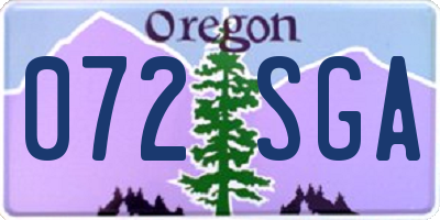 OR license plate 072SGA