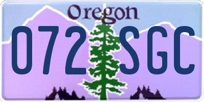 OR license plate 072SGC