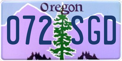OR license plate 072SGD